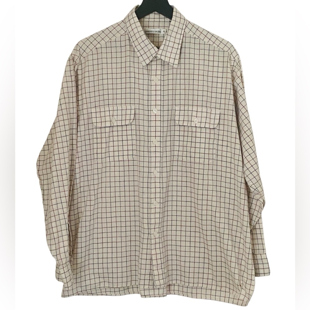 Pierre Cardin Men’s Dress Shirt,Ivory Color Size Extra Large.